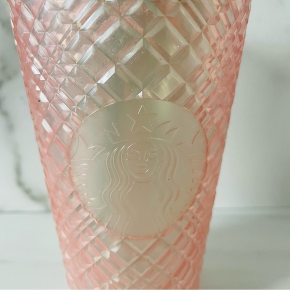 Starbucks 2023 Summer Jeweled Pearl Pink Green Grande 16oz Cold Cup Tumbler- New - Picture 5 of 5